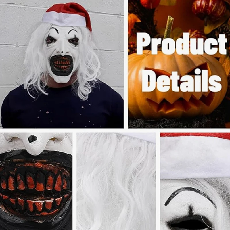 جديد-قناع المرعب القاتل قناع المهرج مخيف جوكر زي هالوين الرعب قناع مخيف للكبار الرجال النساء
