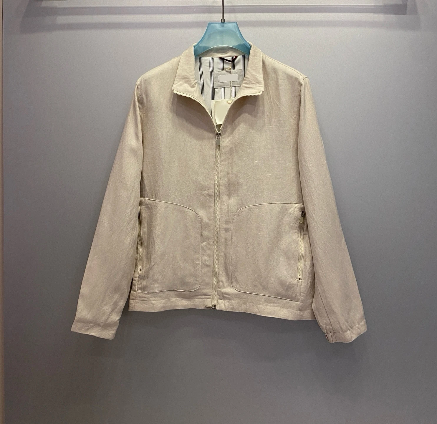 

BC Итальянская льняная повседневная мужская куртка с воротником-стойкой