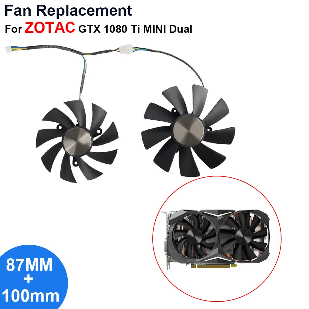 87mm 100MM 4Pin DC 12V Graphics Fan For ZOTAC GTX 1080 Ti MINI Dual Graphic Card Cooling Fans GA92S2H GAA8S2U DIY Repair Parts