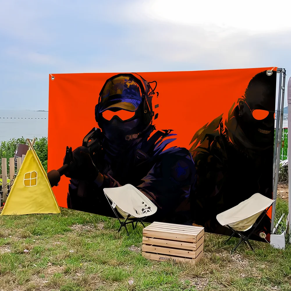 flag 2 Flag Art Sci Fi Room Home Decor Wall Mount Game Home Decor Counter-Strike Banner