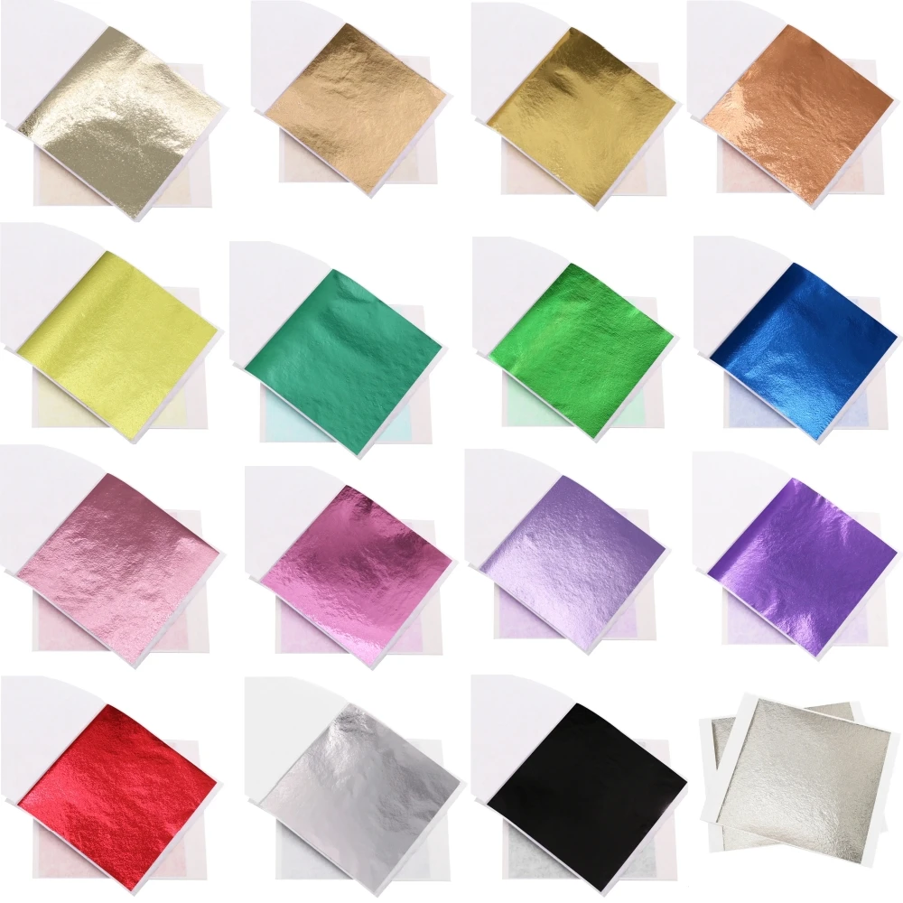 Gold Leaf Sheets 20 Pieces for Arts Decoration,DIY Crafts,Paintings,Furniture Decoration,3.15 by 3.35 Inches Gold Leaf Sheets
