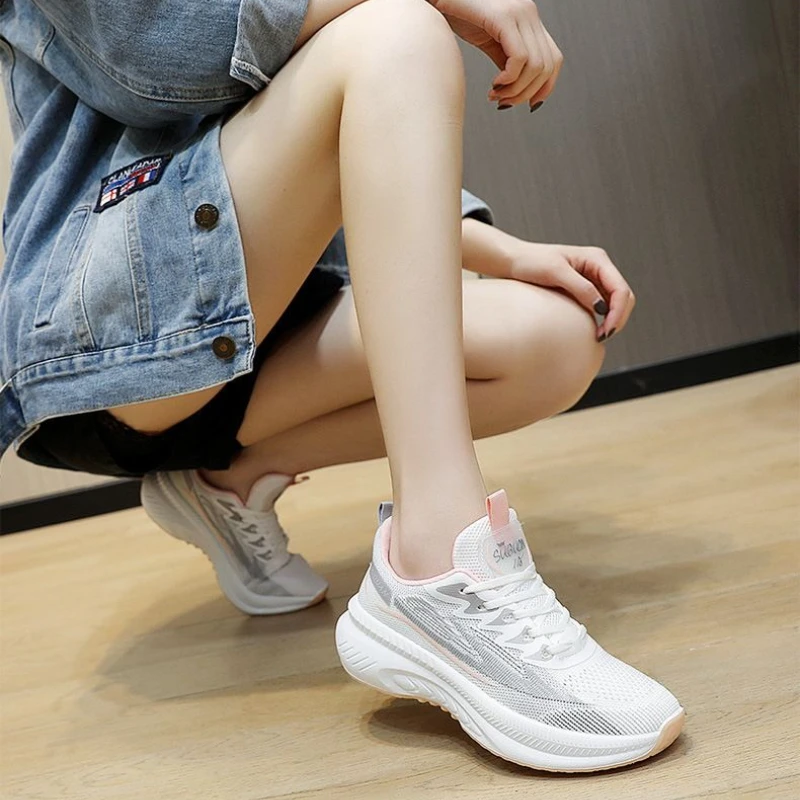 Women Sock Sneakers Breathable Knitted Mesh Running Shoes Lightweight Soft Sole Sports Trainers 2026 Spring Summer Casual