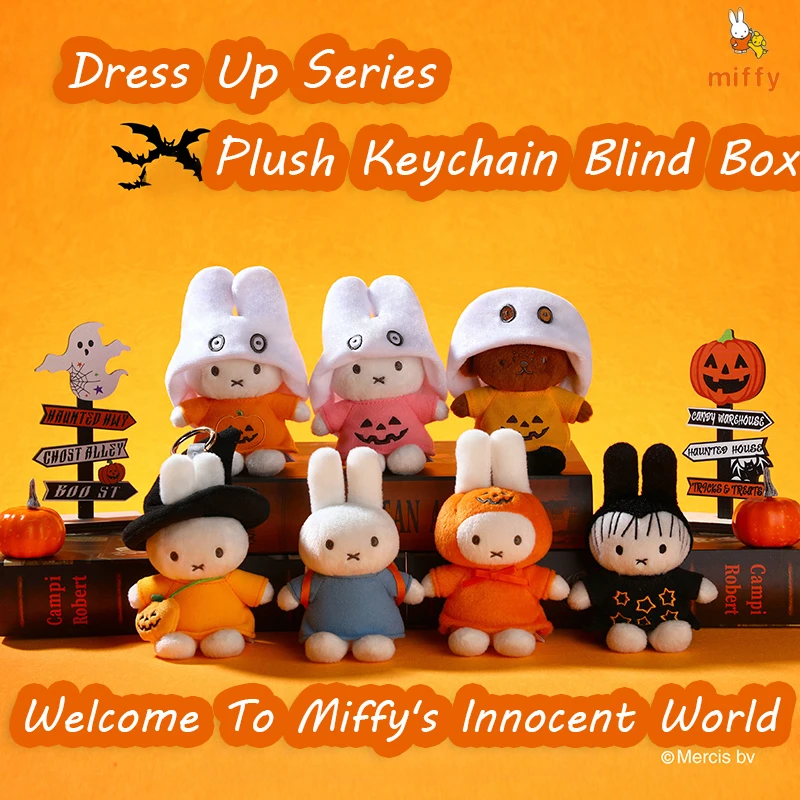 

Плюшевый брелок Miffy Dress Up Series, пушистая мягкая игрушка, мультяшные плюшевые куклы, аксессуары в стиле аниме, креативный кулон, подарок на Хэллоуин