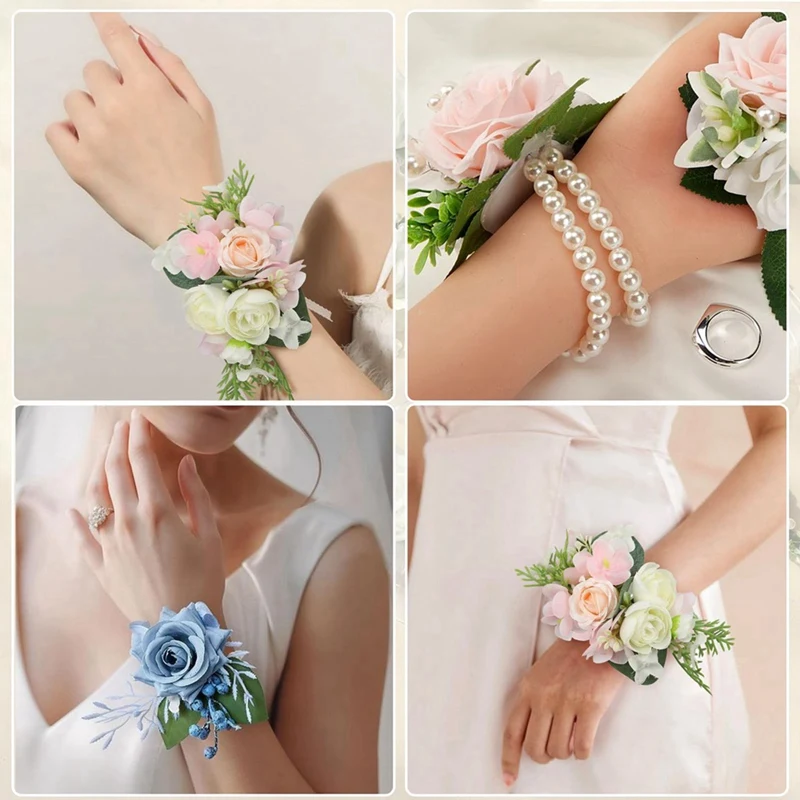 Corsage Armband Band 8 Stück Handgelenk Corsage Armbänder, elastische Armbänder für Hochzeits feier Abschluss ball DIY Handgelenk Corsage