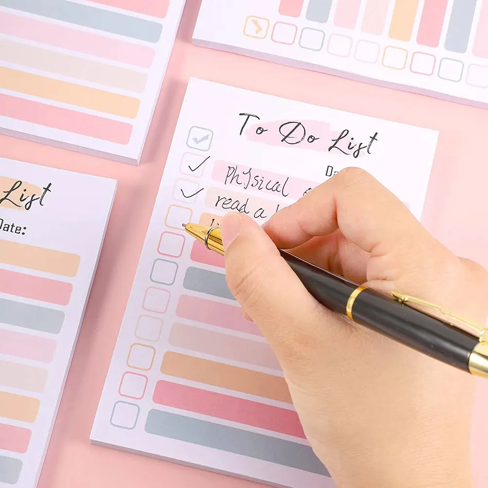

8 Books Colorful Memo Pads Tearable Portable to Do List Pad Office Home Daily Use Memo Stickers to Do List Pad