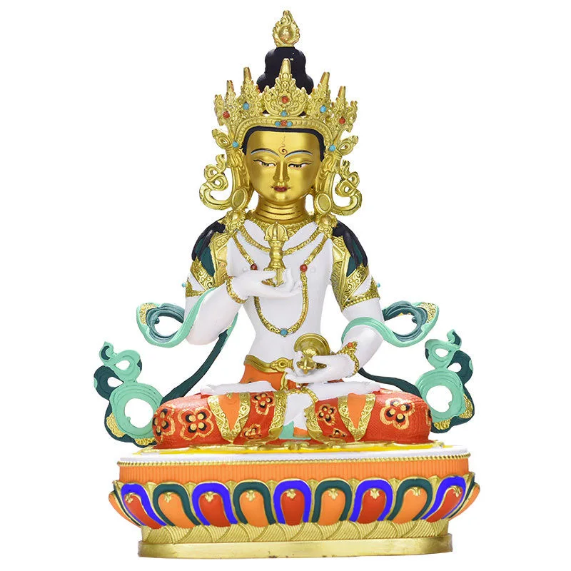 high grade colored draw Good Buddha statue bless family Safety Health luck Vajra Sakyamuni Vajrasattva Painted Buddha