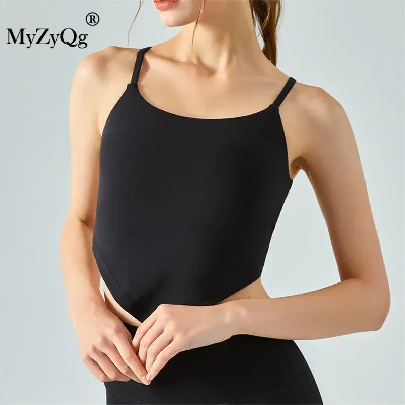 MyZyQg Women Yoga Bras Hanging Neck Sports Underwear Cross Beauty Back Slimming Quick Dry Fitness Running Gym Vest Tank Top