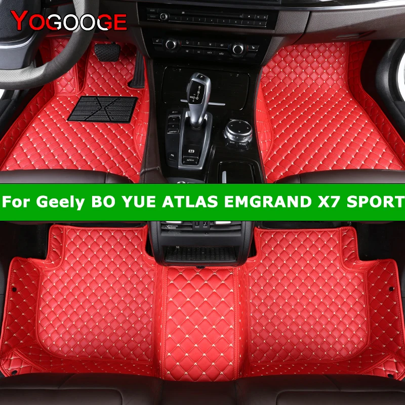 YOGOOGE Custom Car Floor Mats For Geely Atlas Emgrand X7 Sport Auto Carpets Foot Coche Accessorie