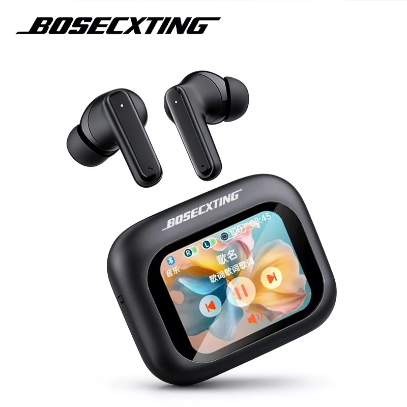Headphones Wireless - BOSECXTING Auricolari Bluetooth con schermo touch
