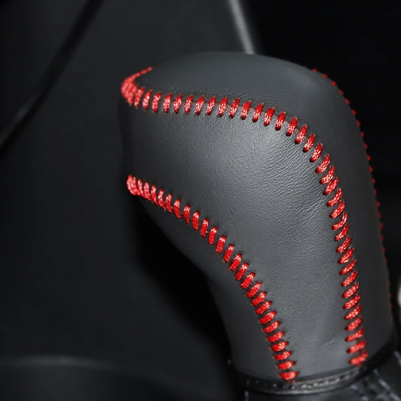 

Hand-Stitched Leather Gear Shift Knob Cover for VW Lavida Tiguan Tharu Magotan Sagitar Bora Golf T-Roc