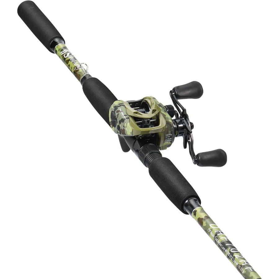 مجموعة بكرة صب قصبة الصيد مع مقبض قضيب متين متوسط ثقيل لسمك السلور ورأس فولاذي 7'0 مثالي لـ