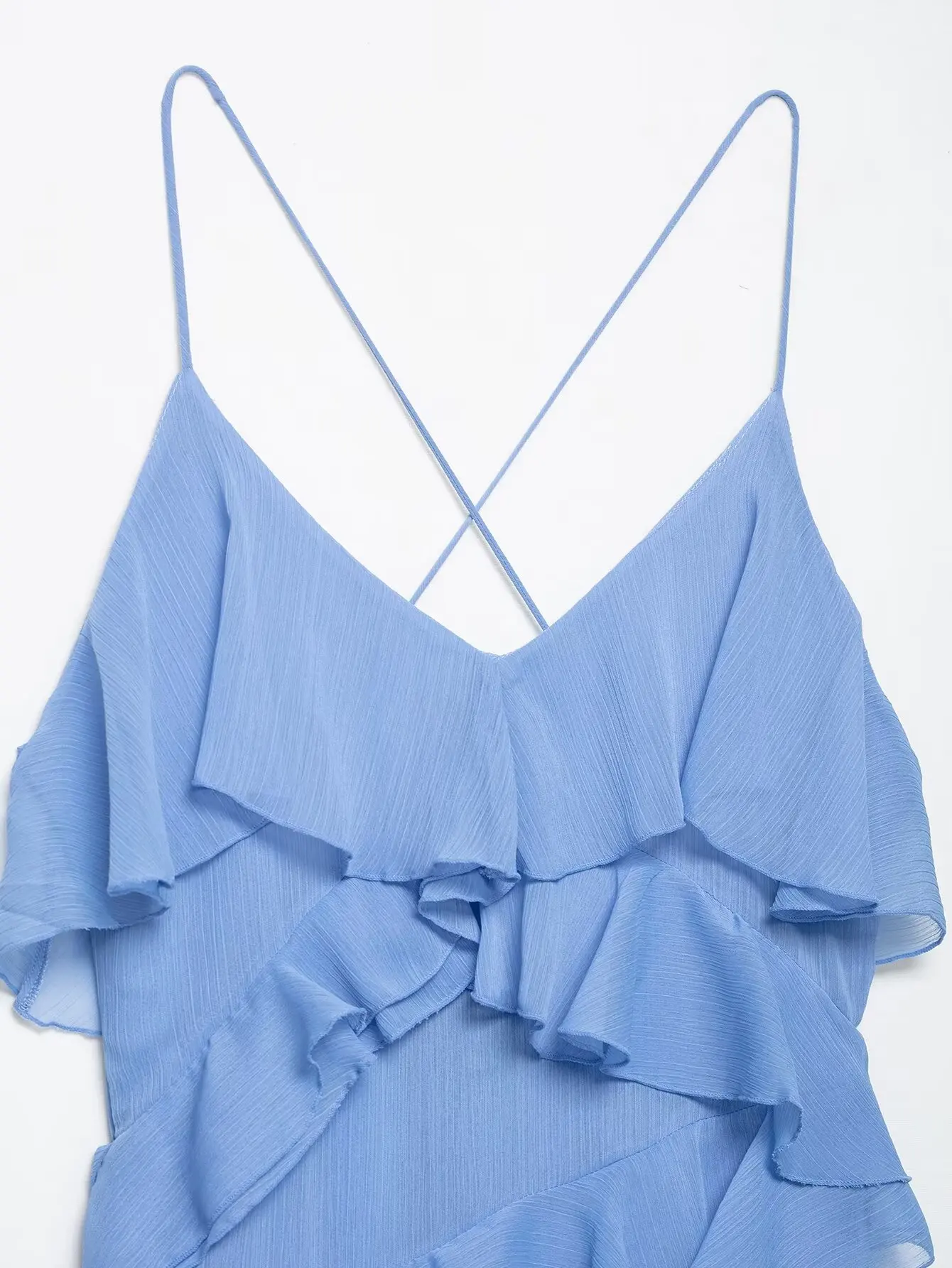 2025 verão nova moda casual feminina simples confortável temperamento em camadas vestido suspensor decorativo