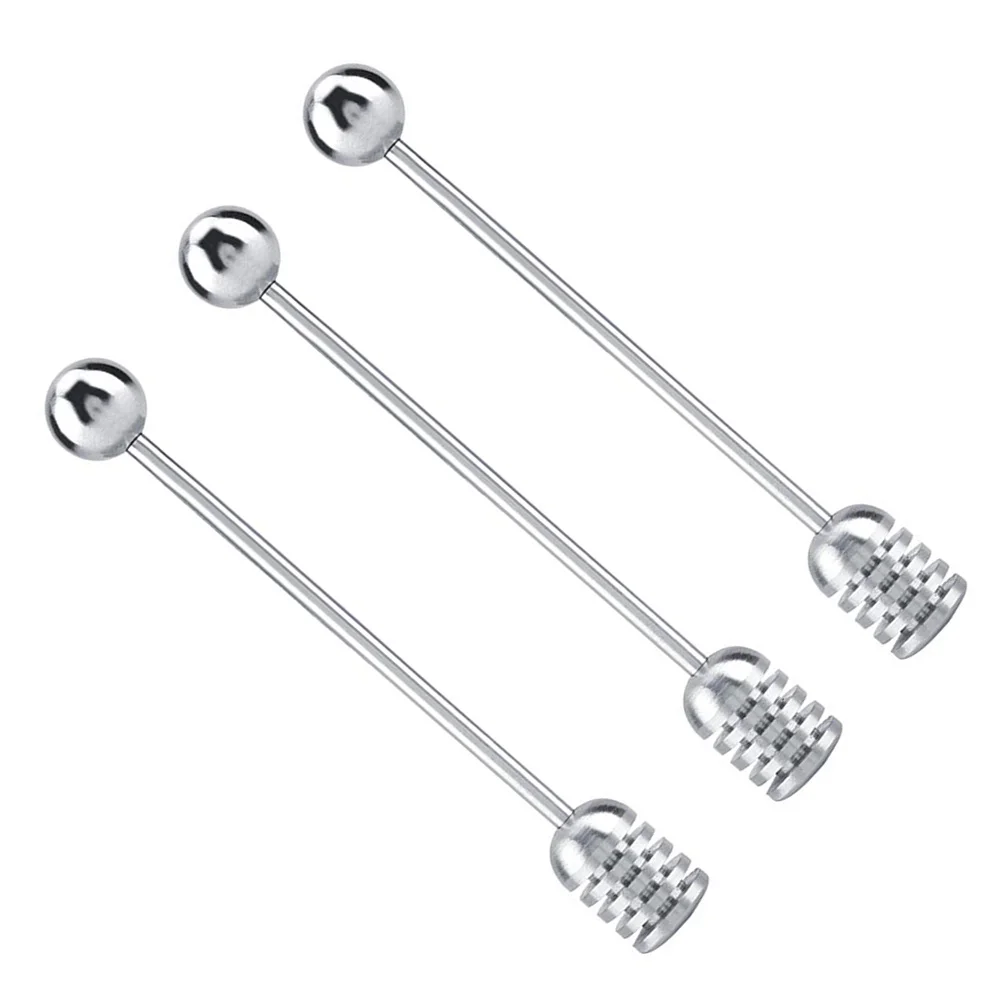 

3Pcs Stainless Steel Honey Dippers Round Bead Stirring Spoon Easy to Use and Clean for Jars Stainless Steel Honey Dipper