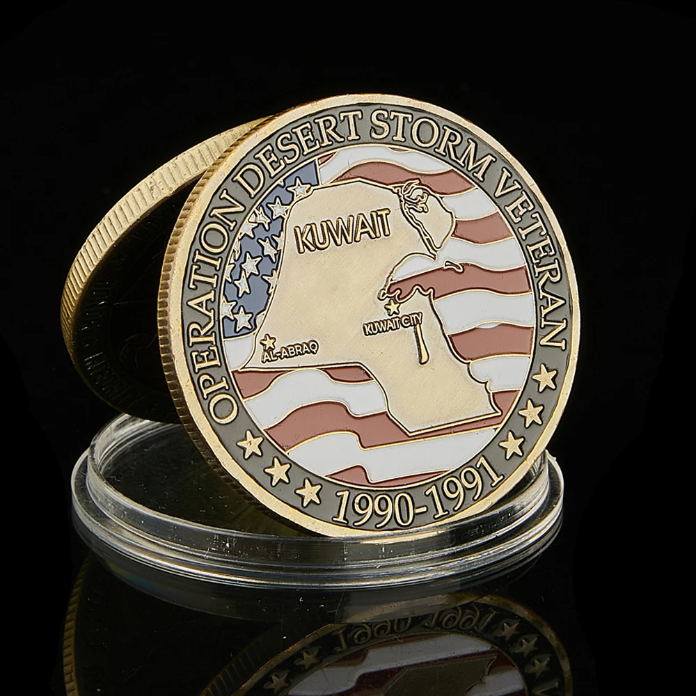 1990-1991 USA Operation Desert Storm Veteran Hooray For Heroes Brone Challenge Coin Collectible