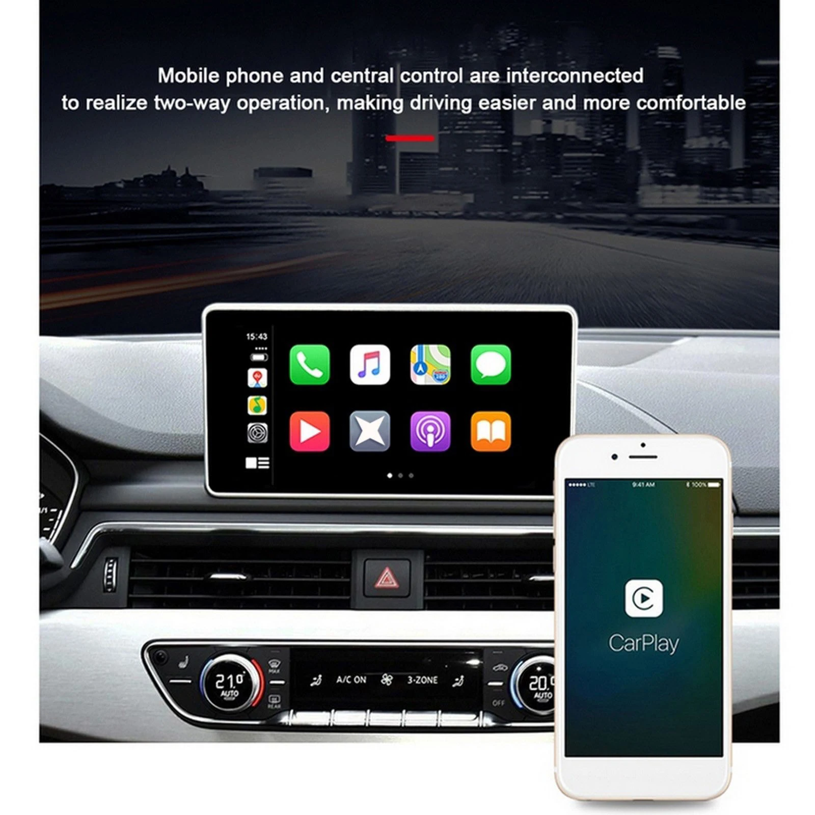 Wireless CarPlay Android Auto Receiver Module for Audi A1 A3 A4 A5 A6 A7 A8 Q2 Q3 Q5 Q7 MMI 2010-2019 Interface Retrofit System