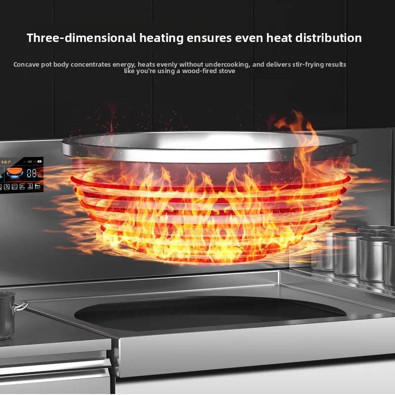 CX commercial induction cooker large pot stove 15kw concave electric frying stove high power