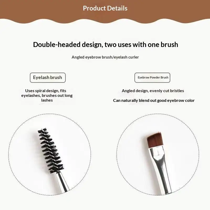 Dual Ended Makeup Brush Kit Premium Synthetic Bristles Eyelash Blade Eyeliner Eyebrow Brush for Travel Makeup Touch Up