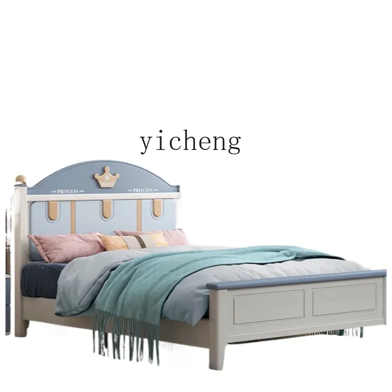 ZF Solid Wood Children's Bed Boy Girl Princess Child Single Bedroom