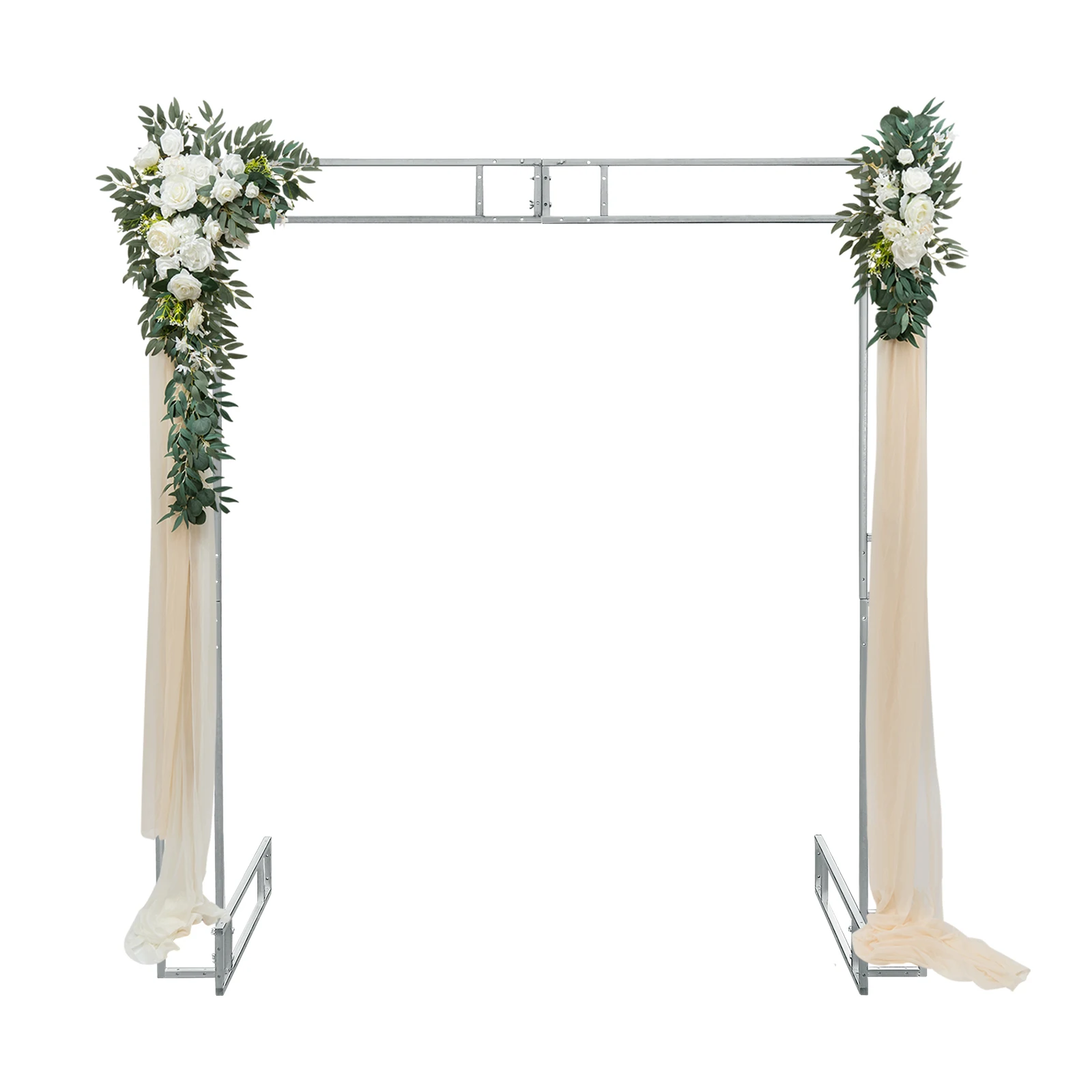 Wedding Arch Backdrop Stand, 2×2M/3x3M Silver Square Metal Stand Garden Arbor Frame for Wedding Birthday Party Decor