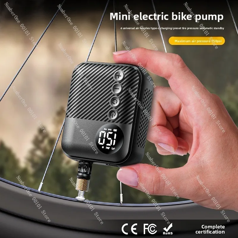 Mini Bike Air Pump Portable Handheld, Wireless Smart for Cycling Camping