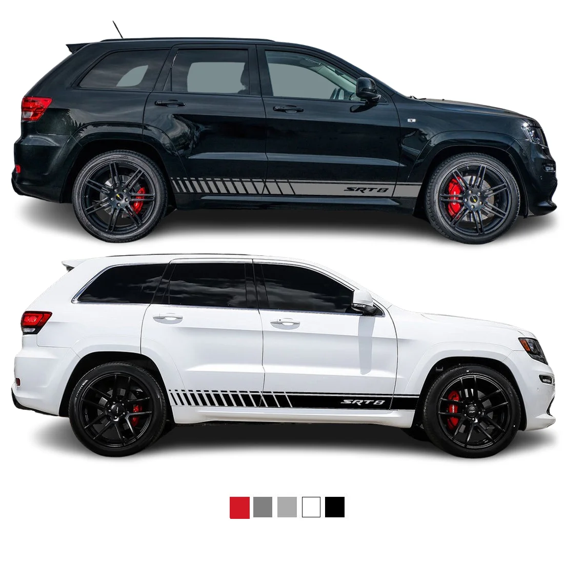 Racing SRT8 Styling Waistline Stripe Stickers Graphics Vinyl Decal Sticker for Jeep Grand Cherokee 2014 2015 2016 2017 2018