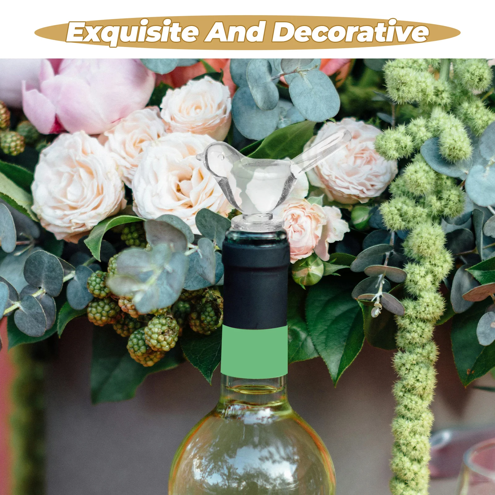 

6Pcs Wine Bottle Stopper Decorative Reusable Airtight Seal for Wine Soda Oil Vinegar Bottles Creative Beverage Saver