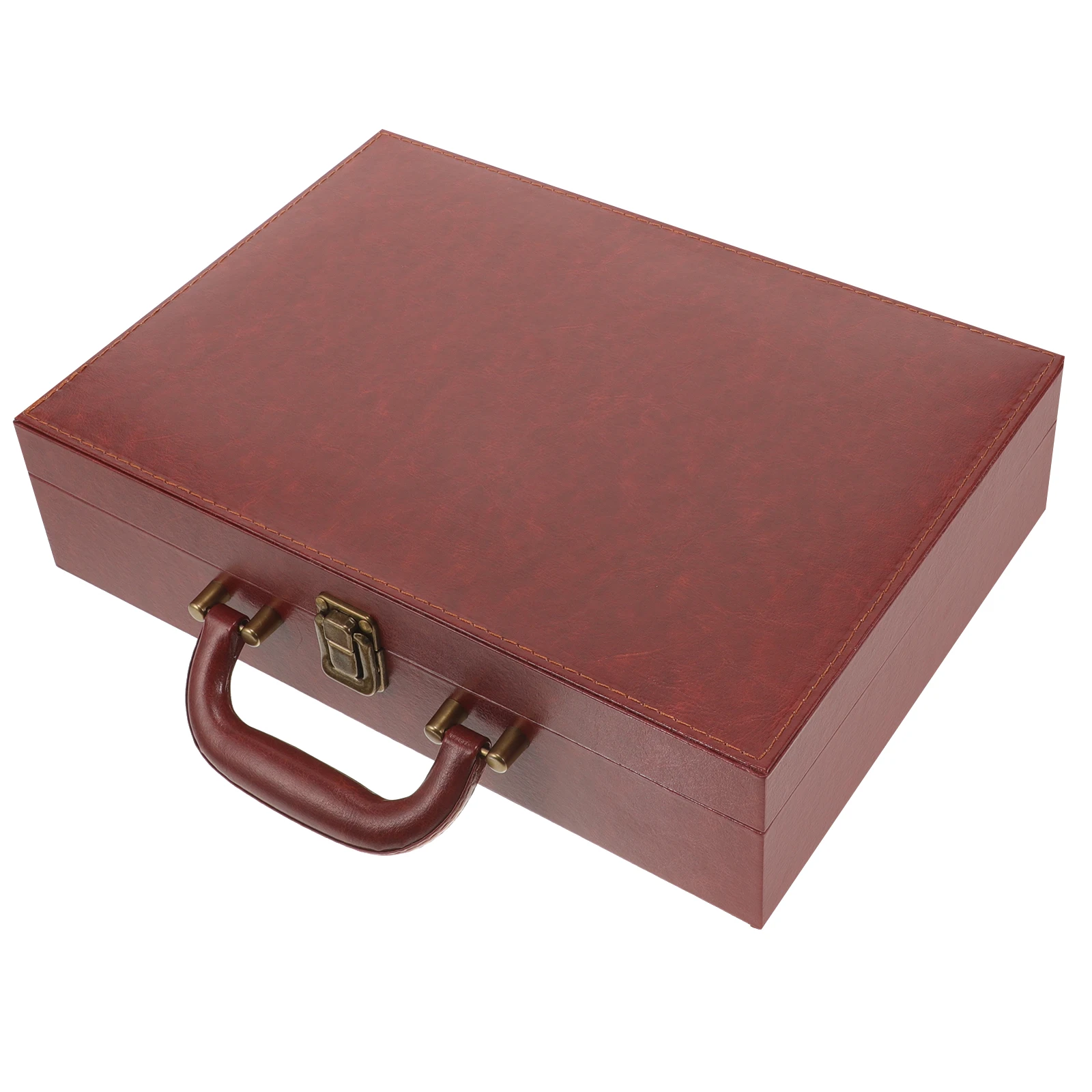 

Multifunctional Key Box Storage Large Capacity PU Handheld Organizer Real Document Certificate File Holder for Home