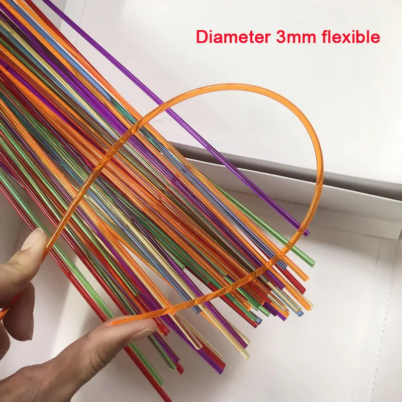 Diametro 3-20mm Aste acriliche colorate Asta di supporto Asta in plexiglass per accessori materiali modello architettonico fai-da-te Lunghezza 495mm