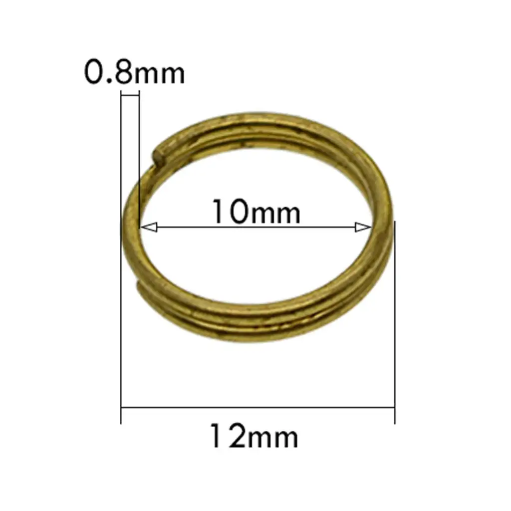 50 Pieces Brass Keychain Split Key Ring Supplies for DIY Accessories Bag Charms and Key Rings