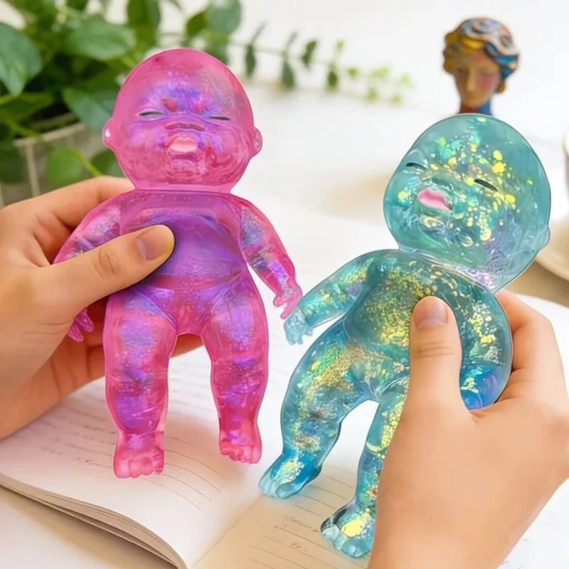 Anti-Stress-Quetschspielzeug in Niedlicher Babyform, Stressabbau-Spielzeug, Glänzendes Dehnbares Baby-Spielzeug mit Langsamer Aufstiegshöchse, Geschenk für Freunde 2026 – Detail 4