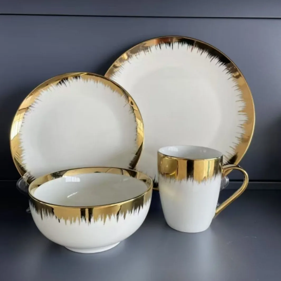 Phnom Penh Ceramic Tableware Dish Set 16PCS Matching Tableware Nordic Light Luxury Phnom Penh Premium Sense