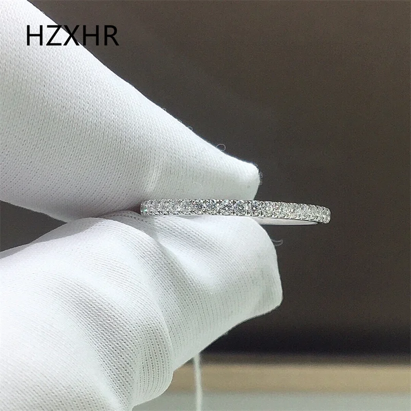 Anillo de cóctel de moissanita de Color Micro D para mujer, joyería clásica, platino Pt950, corte brillante Total 0,5 ct Pass, probador de diamante