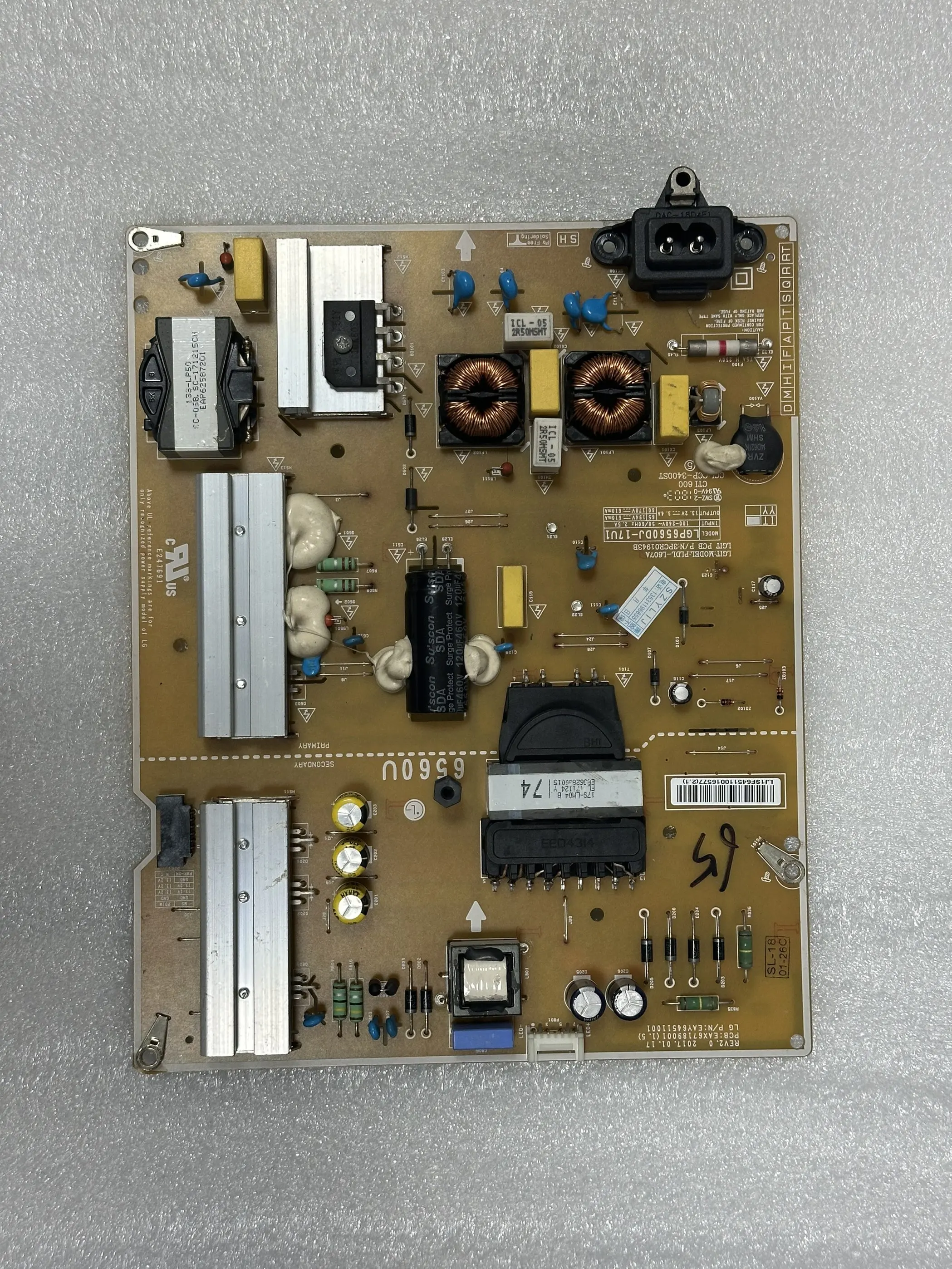 

Плата питания LGP6560DJ-17U1 EAX67189001 (1.5) EAY64511001, 100% протестированная, б/у