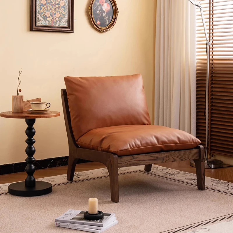 Designer Accent Living Room Chairs Brown Wingback Design Modern Chairs Lazy Relaxing Single Sessel Wohnzimmer Home Furniture