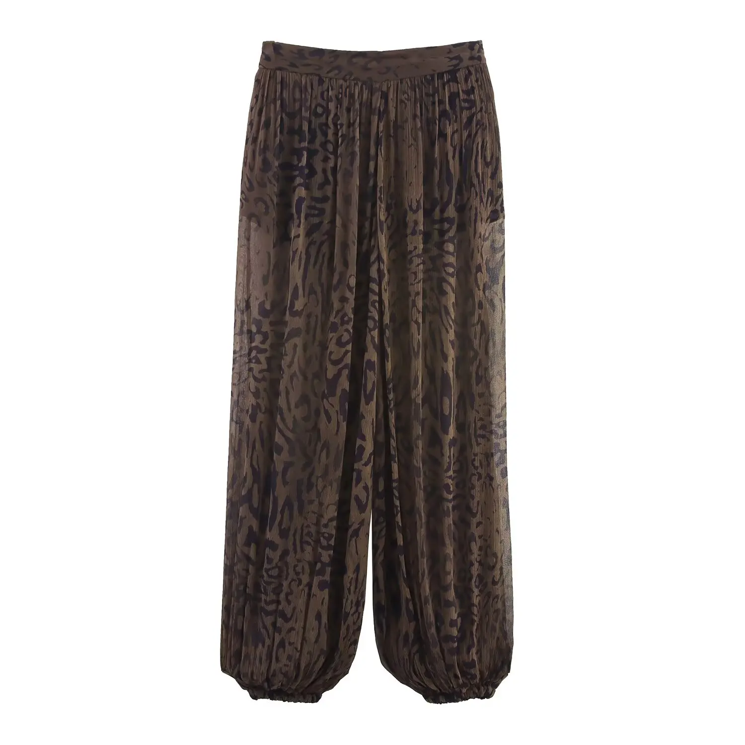 Casual Comfortable Breathable Polyester Fiber l Waist Pant Autumn New Faion Women's Animal Print Lantern Pants