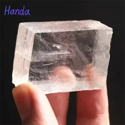 1pc Wholesale Clear Optical Calcite Raw Cube Iceland Spar Slab Natural Energy Rough Crystal Minerals Healing Stones Witchcraft