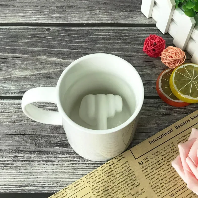 Creative Coffee Mug Ceramic Middle Finger Funny Cup for Office Coffee Milk Tea Cups Porcelain Personality Gifts Home Bar Decor