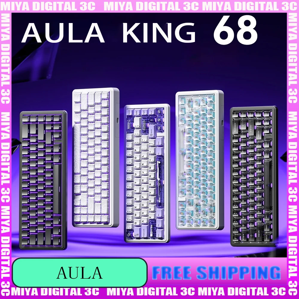 

Aula King68 Mechanical Keyboard Inductive Axis RT0.01 Low Latency 8K Return Rate Wired Esports Game Keyboard for FPS Gamer