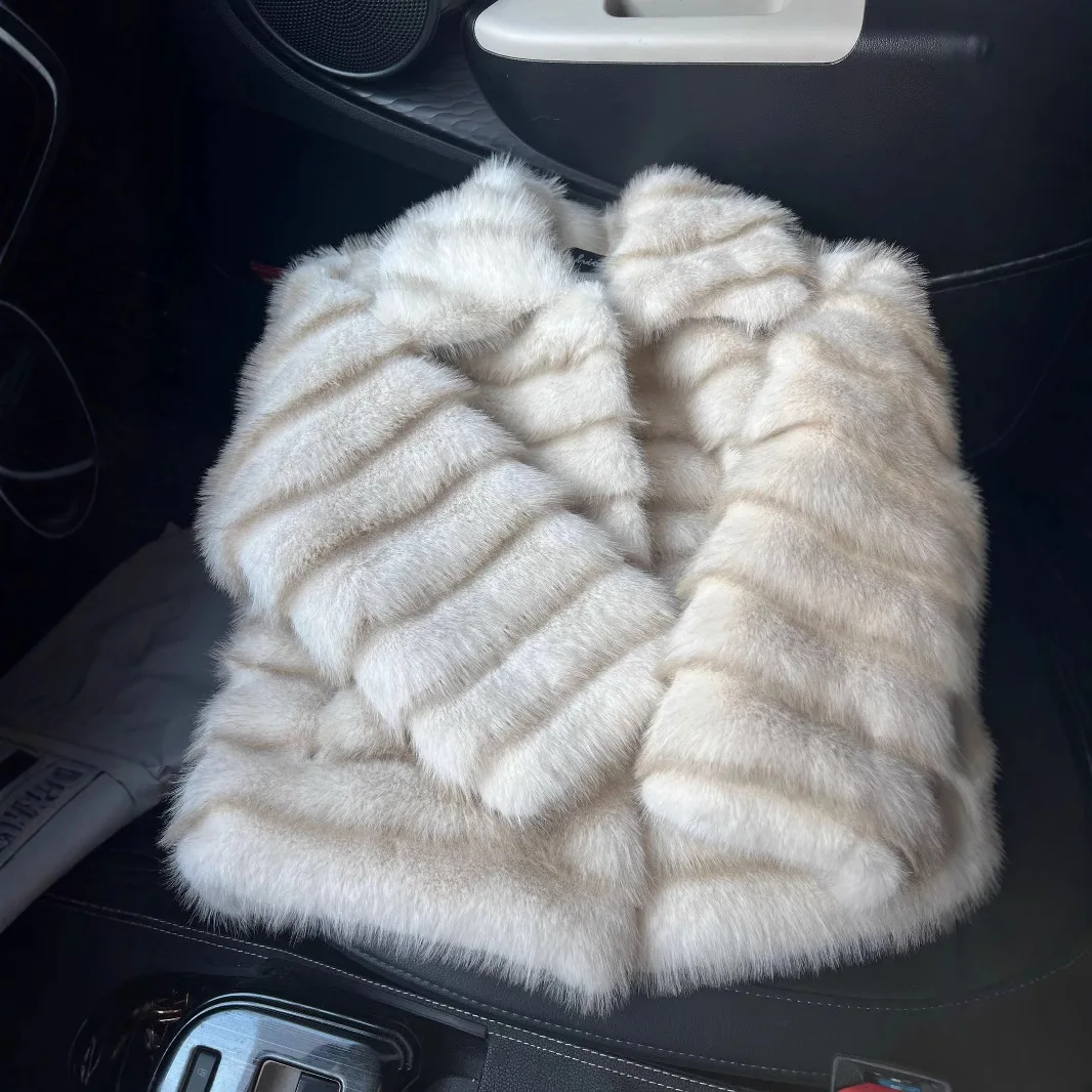 

Children Faux Fur Coats Solid Fur Jackets Long Sleeve Turn Down Collar Single Breasted Thick Loose Fit Casual 2025 Autumn Winter