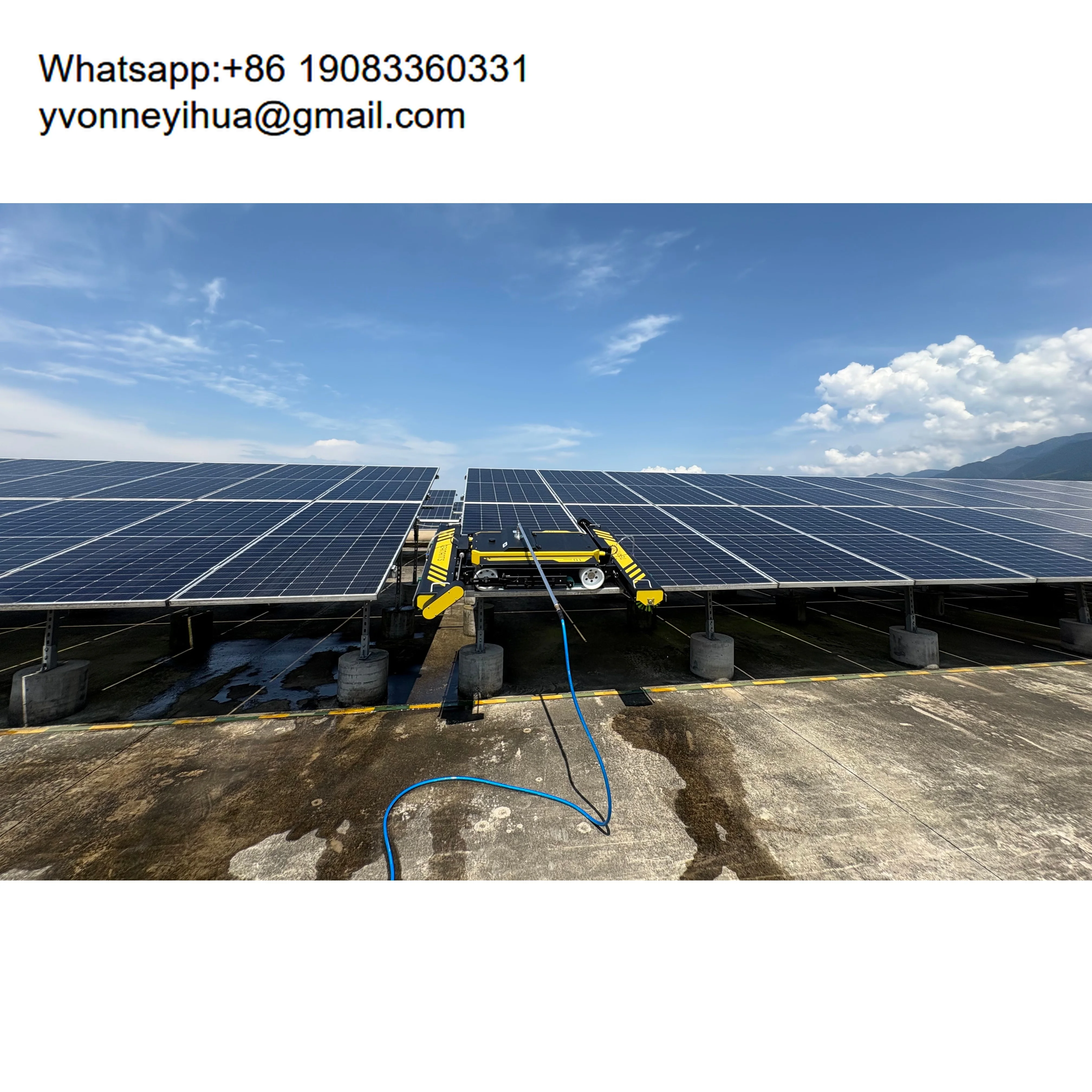 Built In High-pressure Self-priming Pump System Solar Panel Cleaning Machine Brush Robot