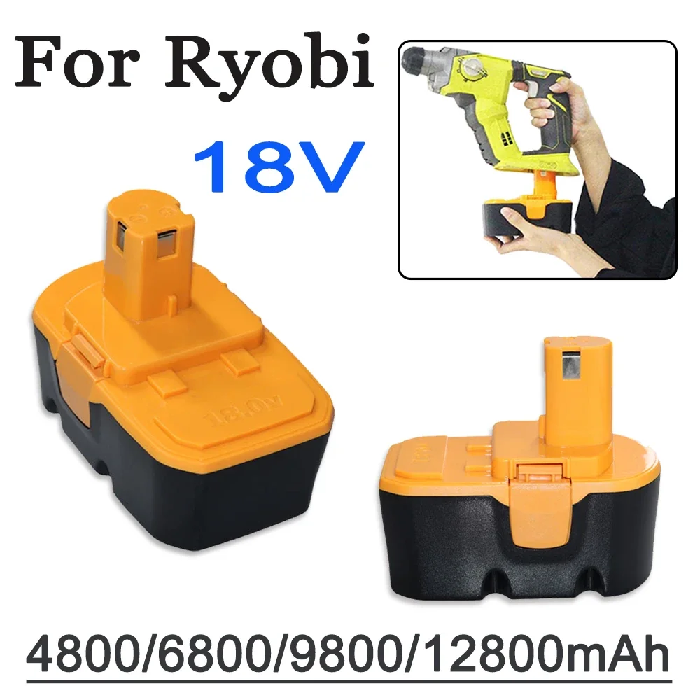 

Suitable For Ryobi 18V 4800/6800/9800/12800mAh Ni-MH Rechargeable Battery Cordless Power Tool