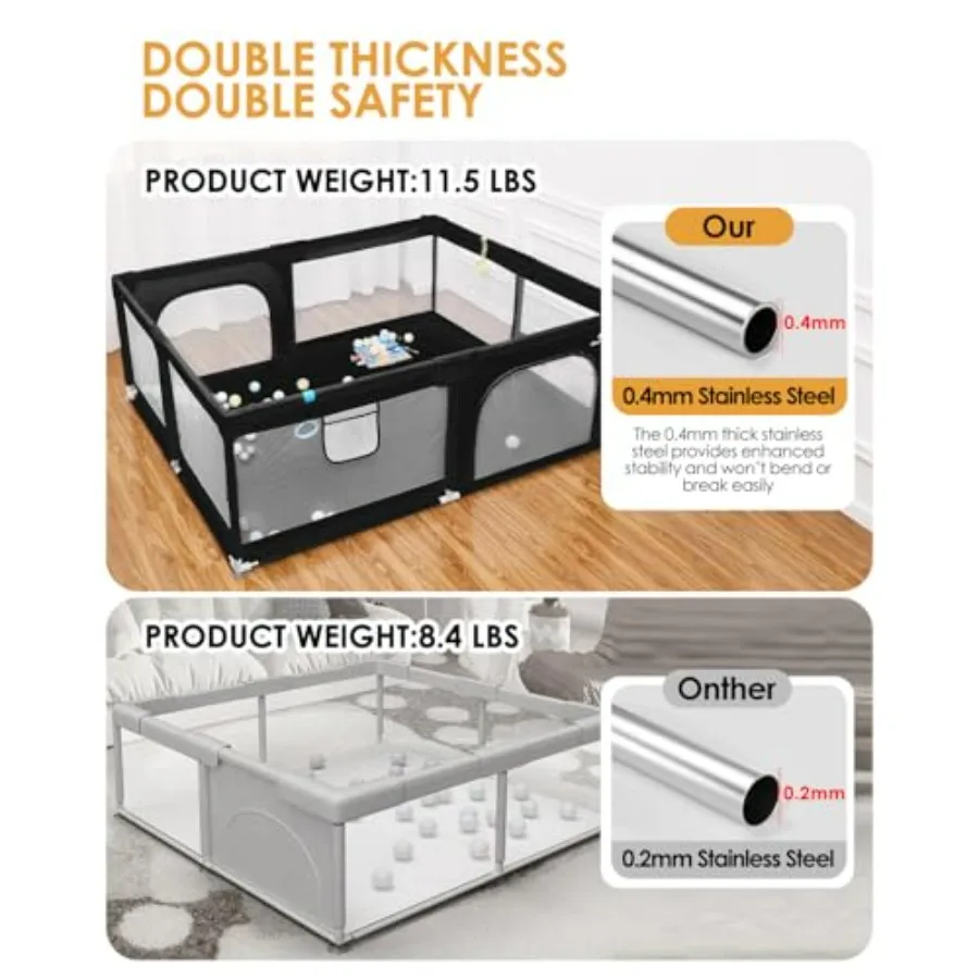 Box per bambini extra large da 71 x 59 per neonati e bambini piccoli Centro attività sicuro con recinzione morbida per giochi Cortile di sicurezza per interni Facile da A