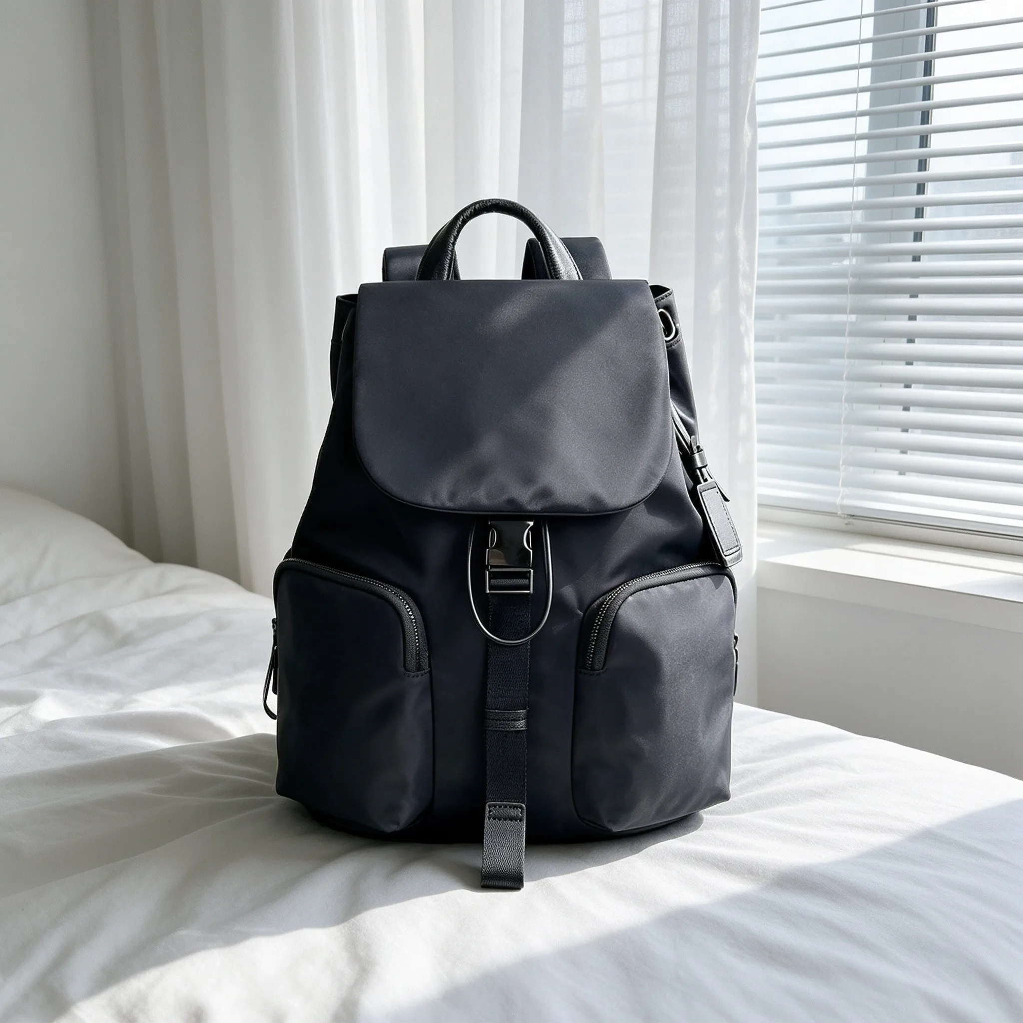 Women’s Solid Color Minimalist Casual Backpack, New Business Daypack for Office & Short Travel