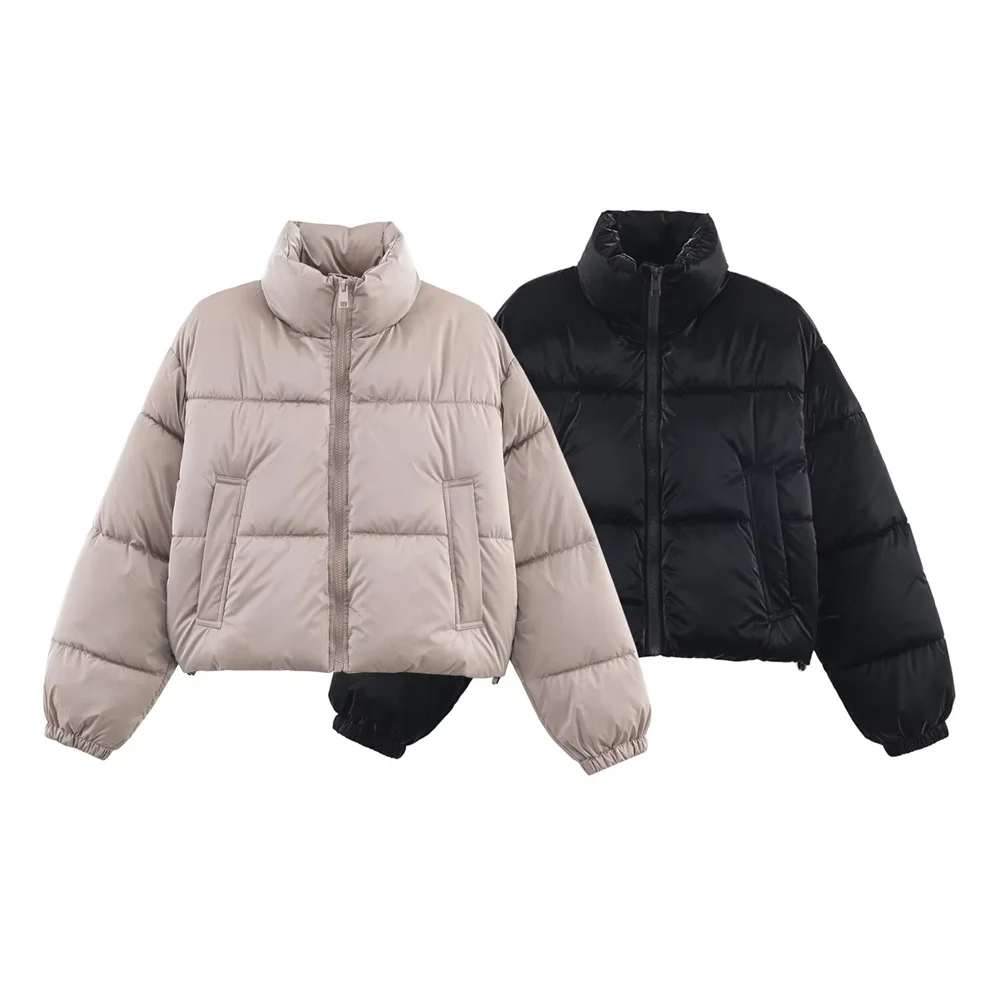 Winter nieuwe damesmode eenvoudig helder oppervlak anti spatten en winddichte dikke jas