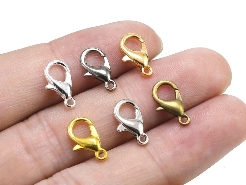 20pcs Lobster Clasps, Brass Claw Clasp, 14x7mm, Trigger Clasp, Bracelet Clasp, Chain Connector, Jewelry Making RP186