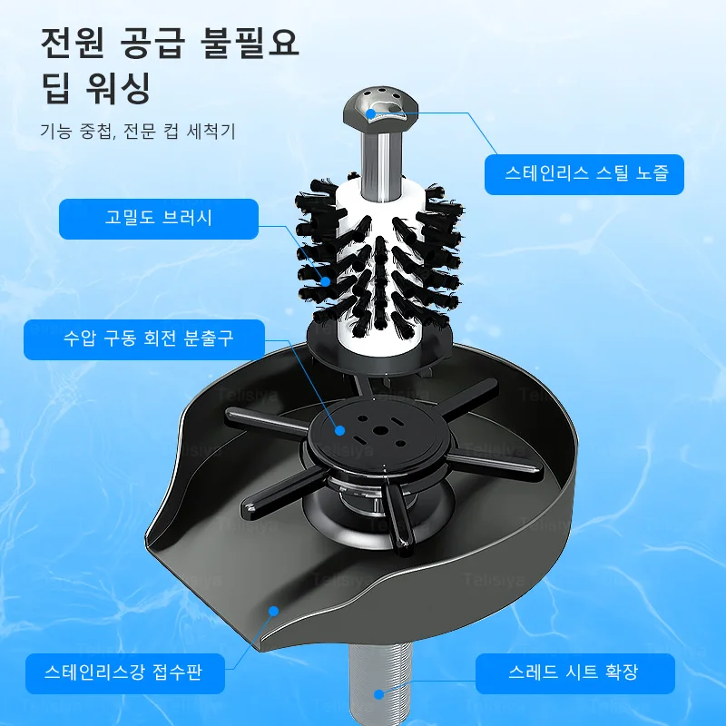 싱크대 유리 컵 자동 컵 와셔 바, 맥주 우유 커피 클리너 도구, 주방 싱크대 액세서리