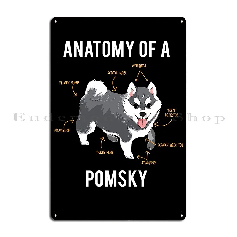 Anatomy Of Pomsky Metal Plaque Poster Pub Personalized Club Club Party Tin Sign Poster