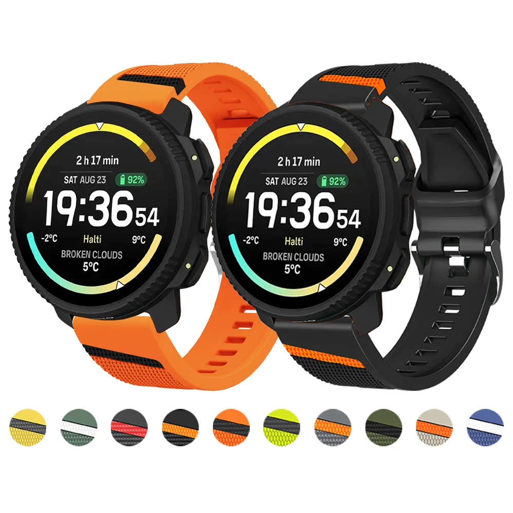 22mm Soft Silicone Strap For Suunto Vertical 2 Sports Watch Band SUUNTO Ocean RACE RUN/S 5 9 PEAK PRO DLC Replacement Wristbands