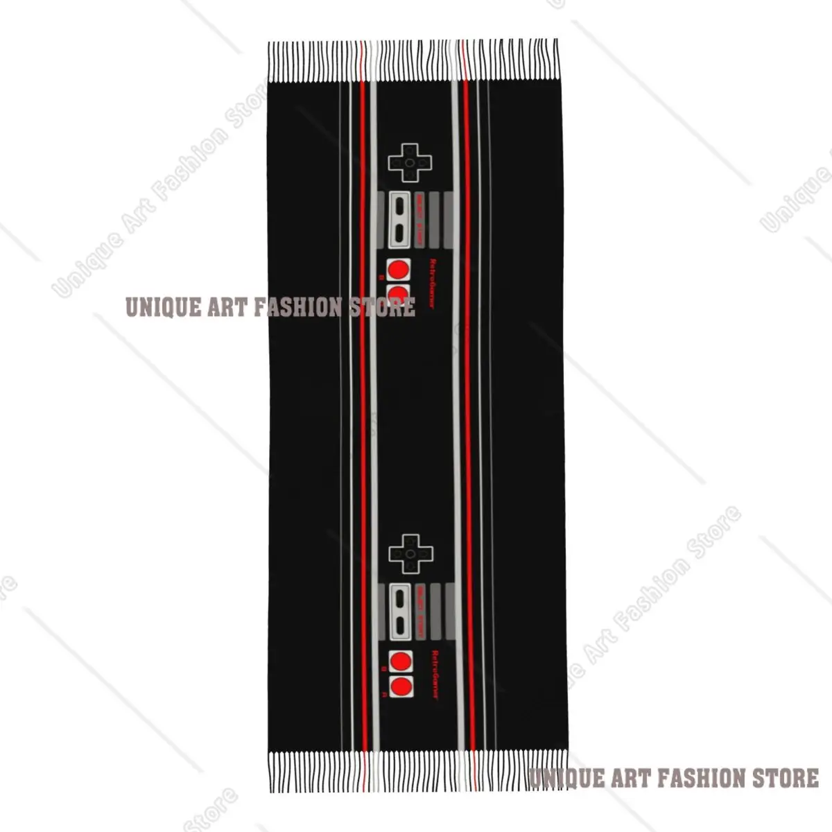 مخصص ريترو لعبة فيديو تحكم شرابة وشاح المرأة شتاء خريف شالات دافئة يلتف الإناث ألعاب هدية الأوشحة