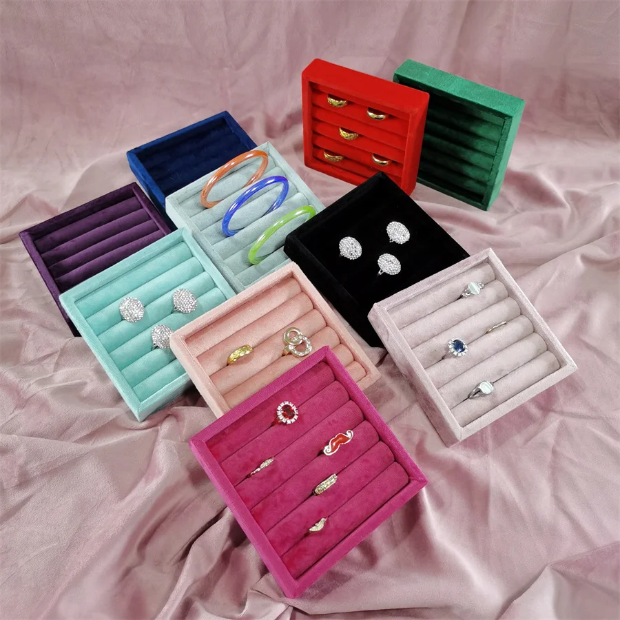 Ring Tray Velvet Linen Rings Holder Rings Organizer Jewelry Display Small Tray for Personal Jewellry
